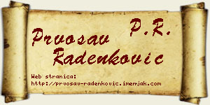 Prvosav Radenković vizit kartica